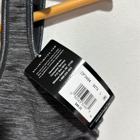 Bali comfort bra stretch lined gray NEW flex fit cool comfort fabric large - Picture 2 of 5